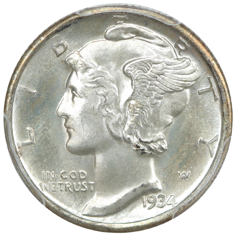 image for: 1934-D 10c PCGS MS67