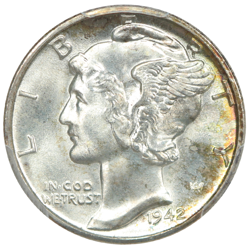 image for: 1942-D 10c PCGS MS68 FB