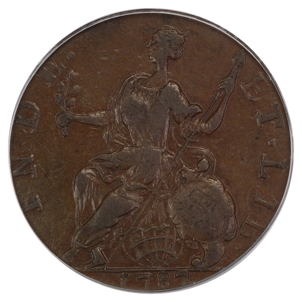 image for: 1787 Connecticut, Mailed Bust Left, Horned Copper PCGS AU55 BN