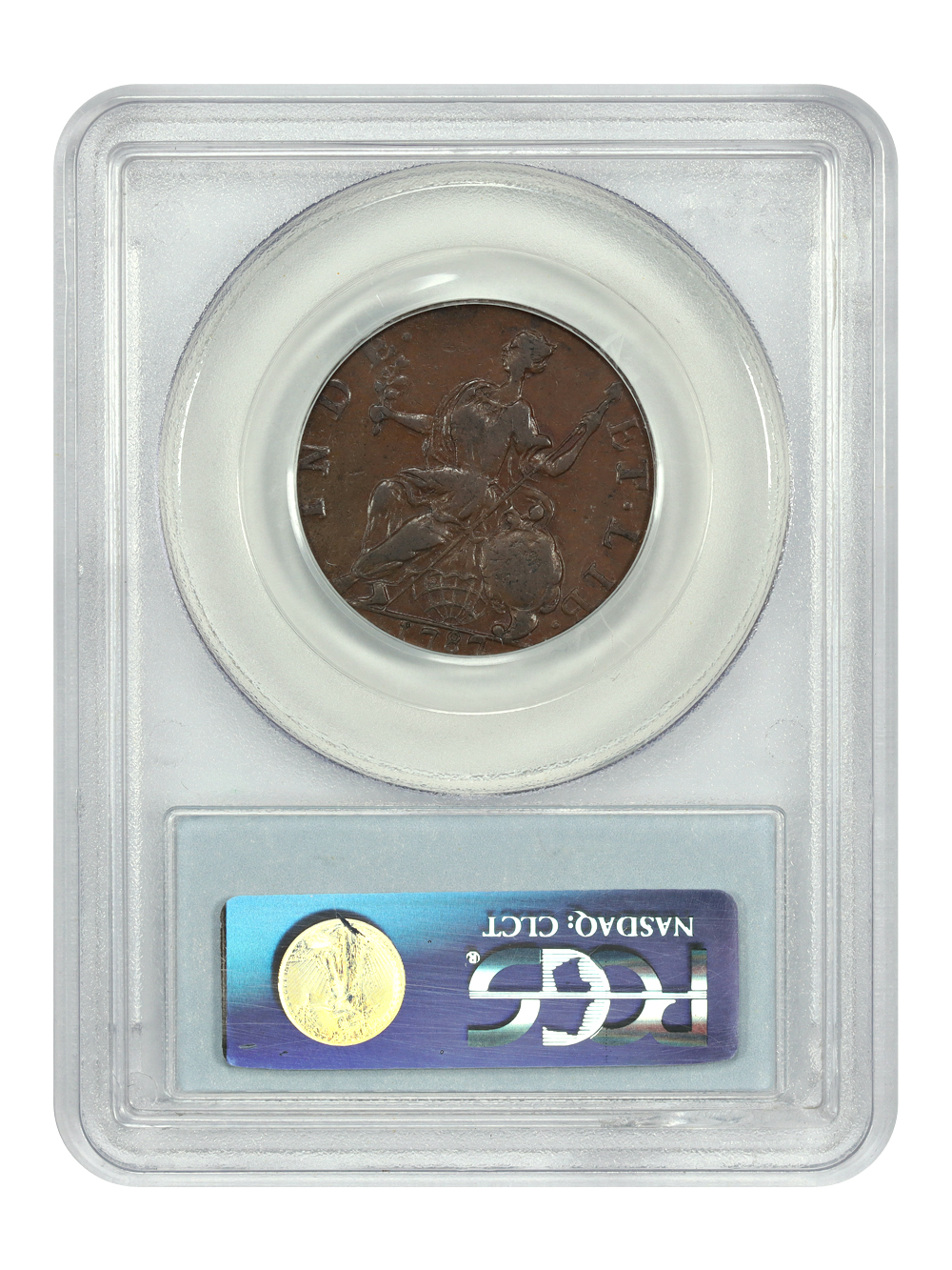 image for: 1787 Connecticut, Mailed Bust Left, Horned Copper PCGS AU55 BN