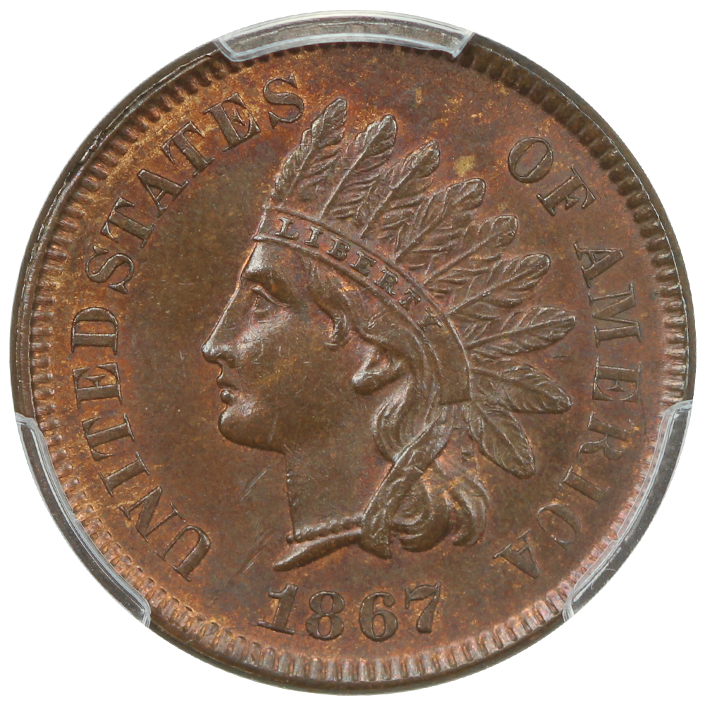 image for: 1867 1c PCGS MS64 RB