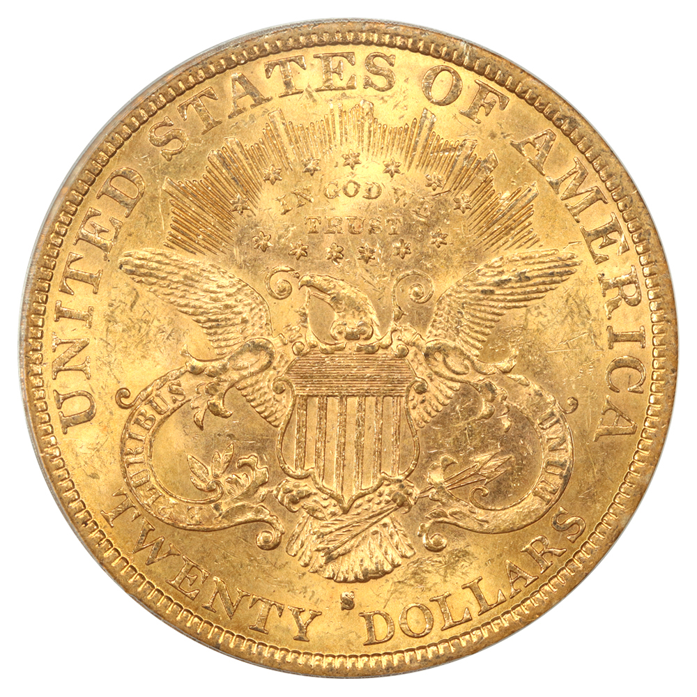 image for: 1879-S $20  PCGS MS62