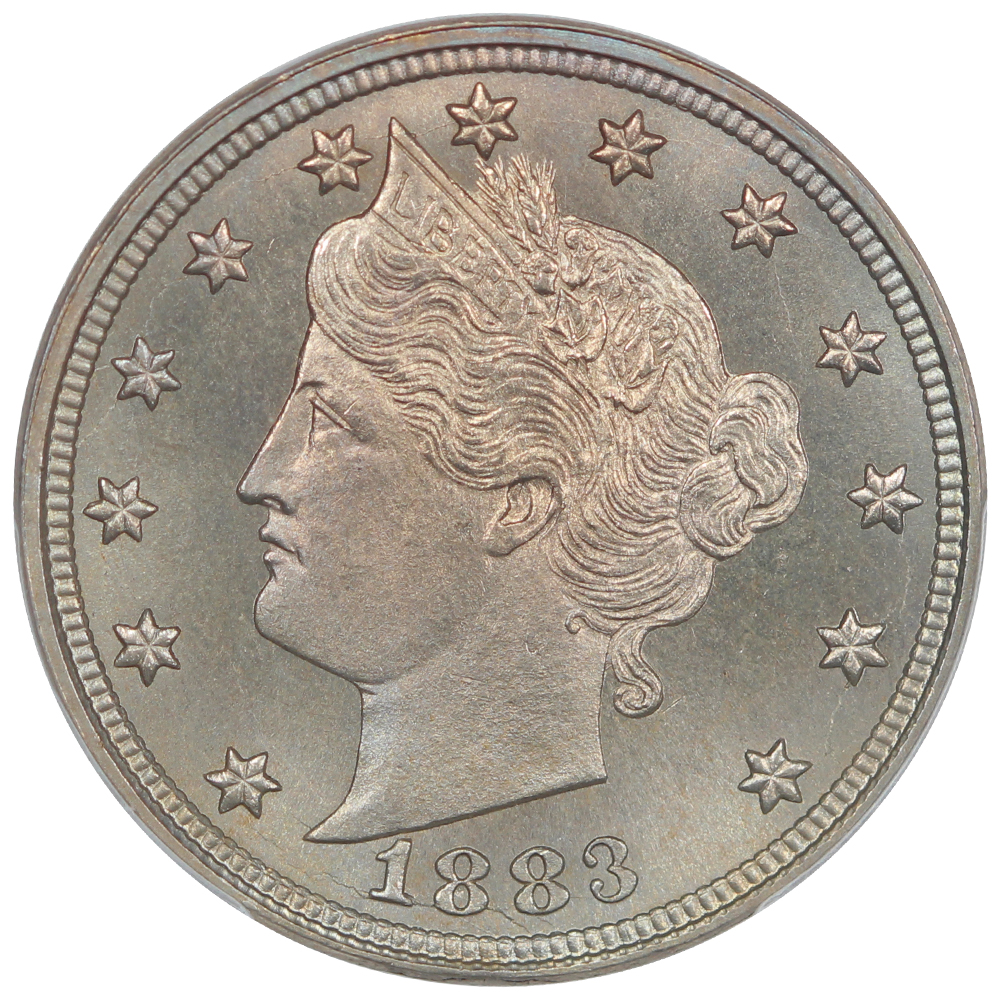 image for: 1883 No Cents 5c PCGS MS67