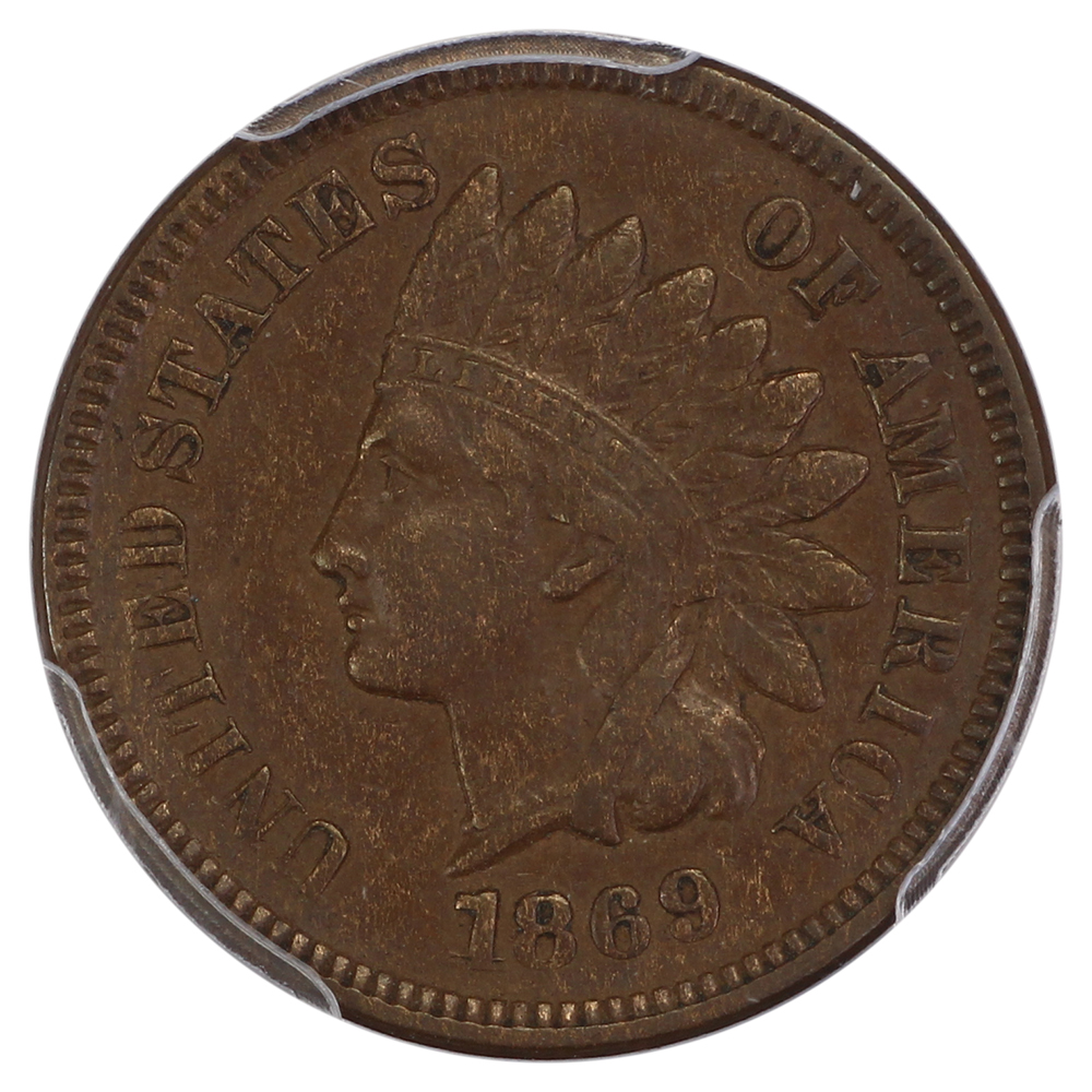 image for: 1869/69 Repunched Date, FS-302, S-1 1c PCGS AU58 BN