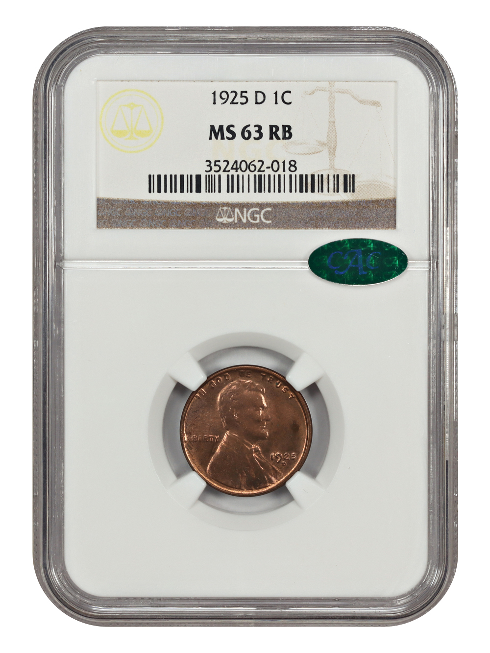 image for: 1925-D 1c NGC MS63 RB