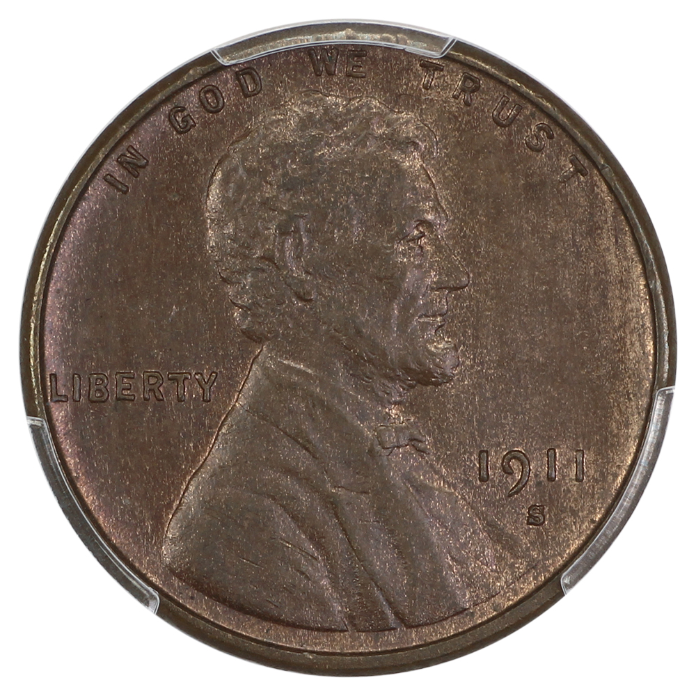 image for: 1911-S 1c PCGS MS65 BN