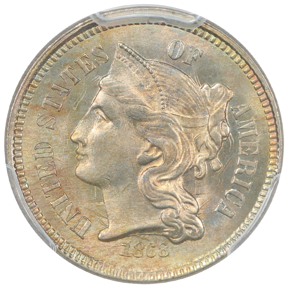 image for: 1868 3cN PCGS MS67