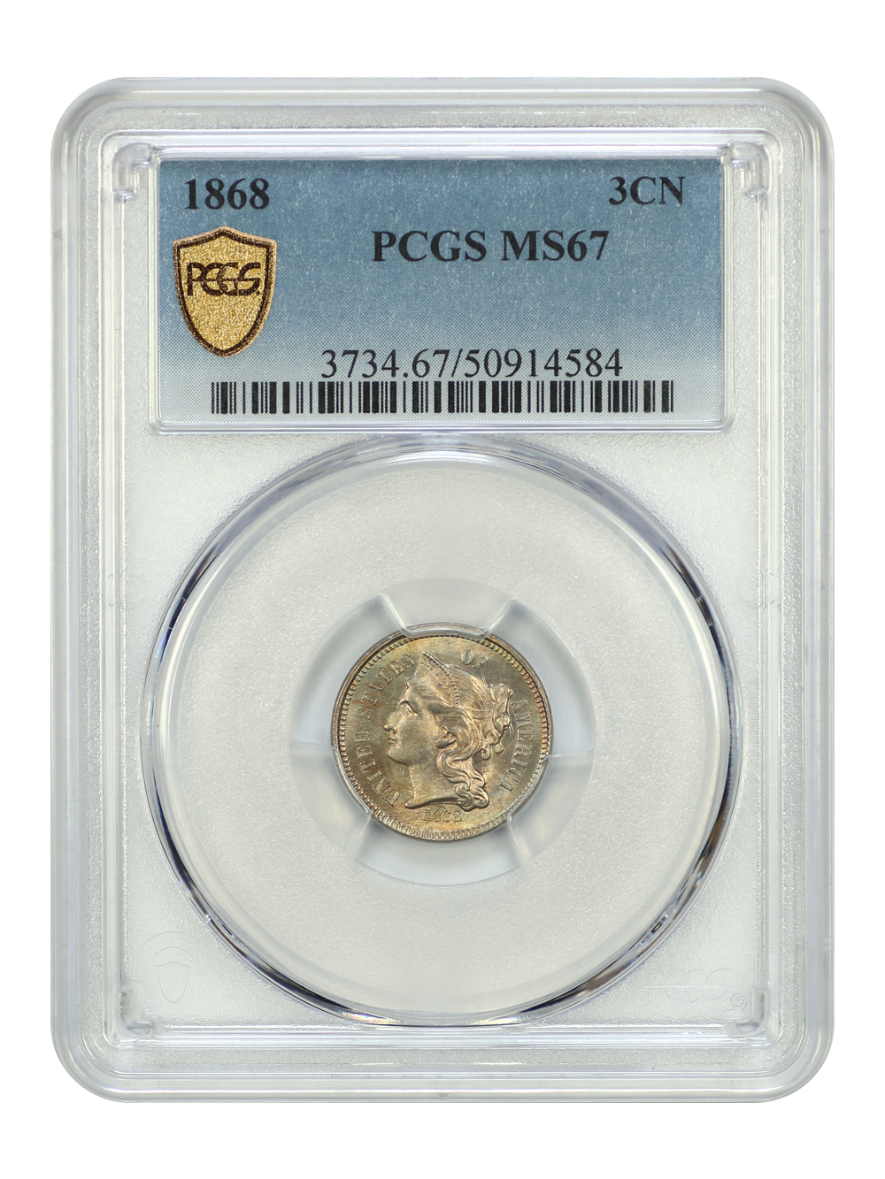 image for: 1868 3cN PCGS MS67