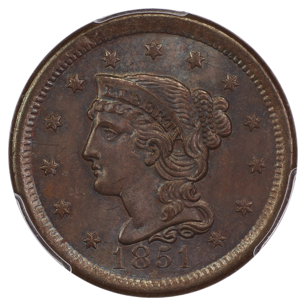 image for: 1851 1c PCGS MS64 BN