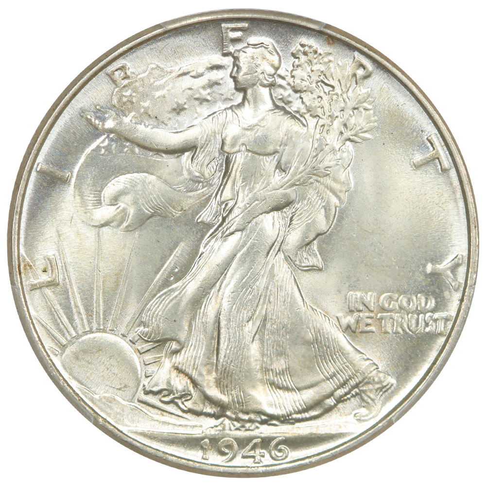 image for: 1946 Doubled Die Reverse 50c PCGS MS65