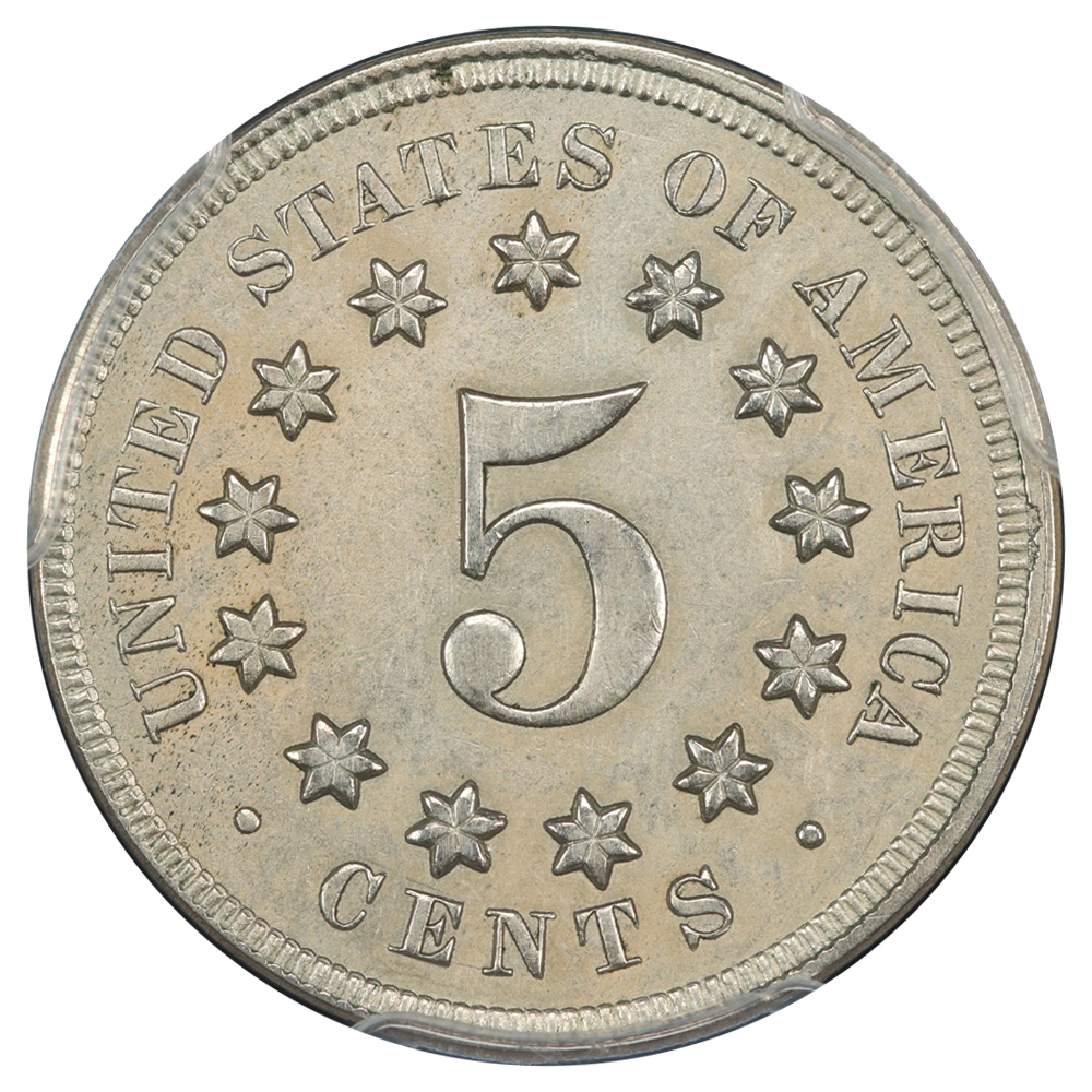 image for: 1868 5c PCGS AU55