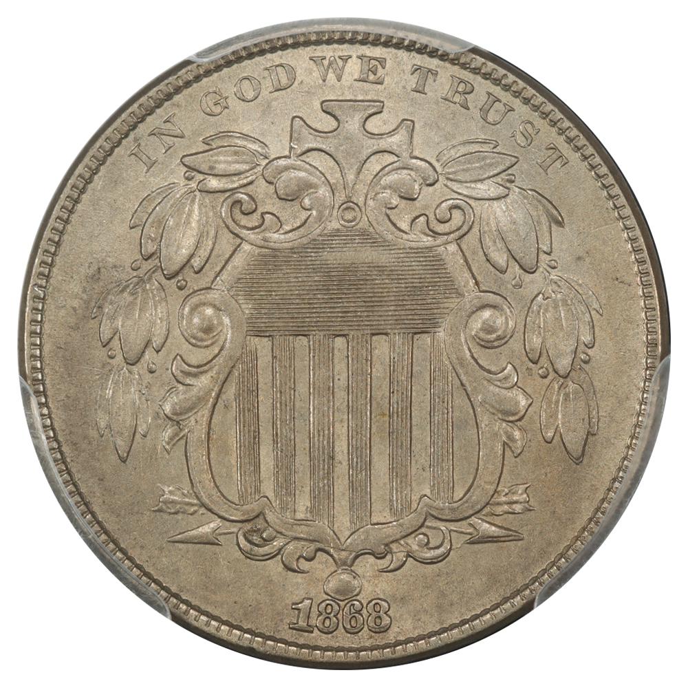 image for: 1868 5c PCGS AU58