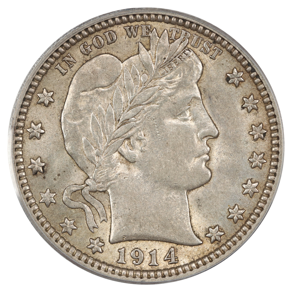 image for: 1914 25c PCGS AU58