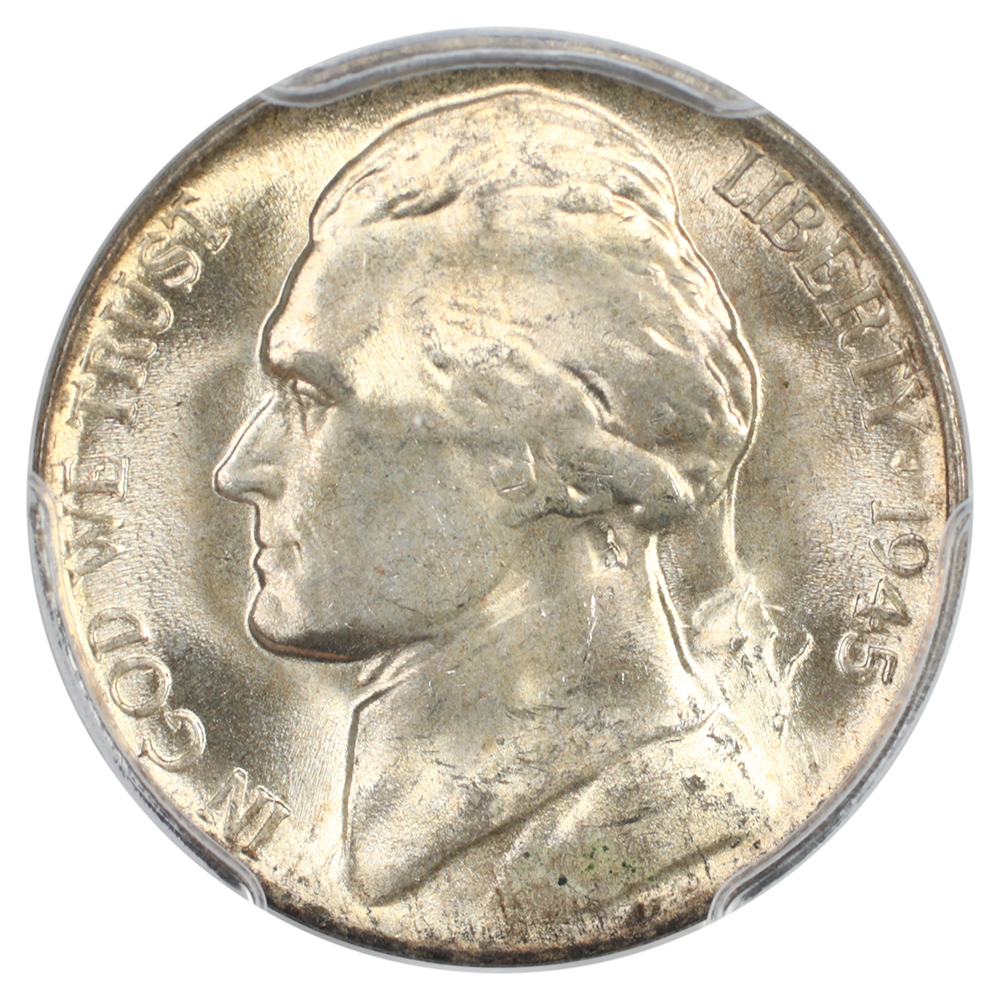 image for: 1945-P Silver 5c PCGS MS65