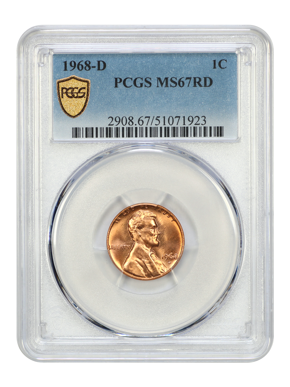 image for: 1968-D 1c PCGS MS67 RD