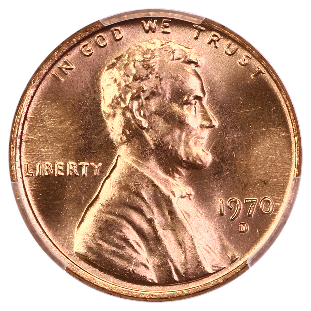 image for: 1970-D 1c PCGS MS67 RD