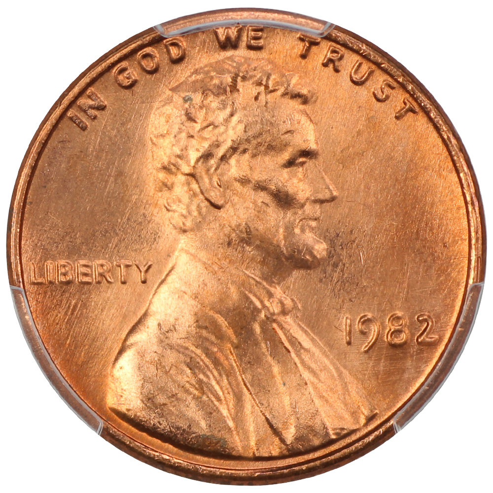 image for: 1982 Bronze, Large Date 1c PCGS MS67 RD