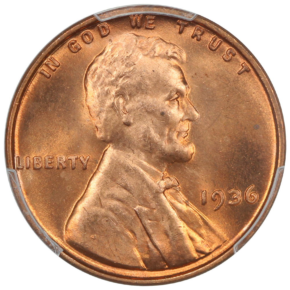 image for: 1936 Doubled Die Obverse, Type 1 1c PCGS MS65 RD