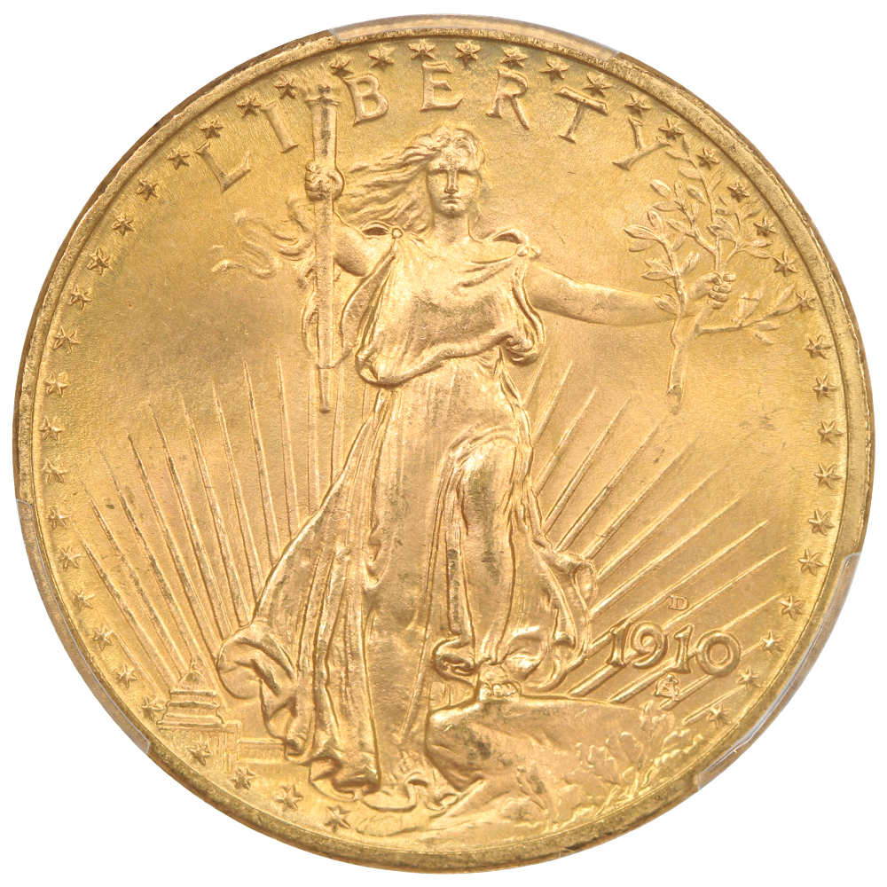 image for: 1910-D $20  PCGS MS66
