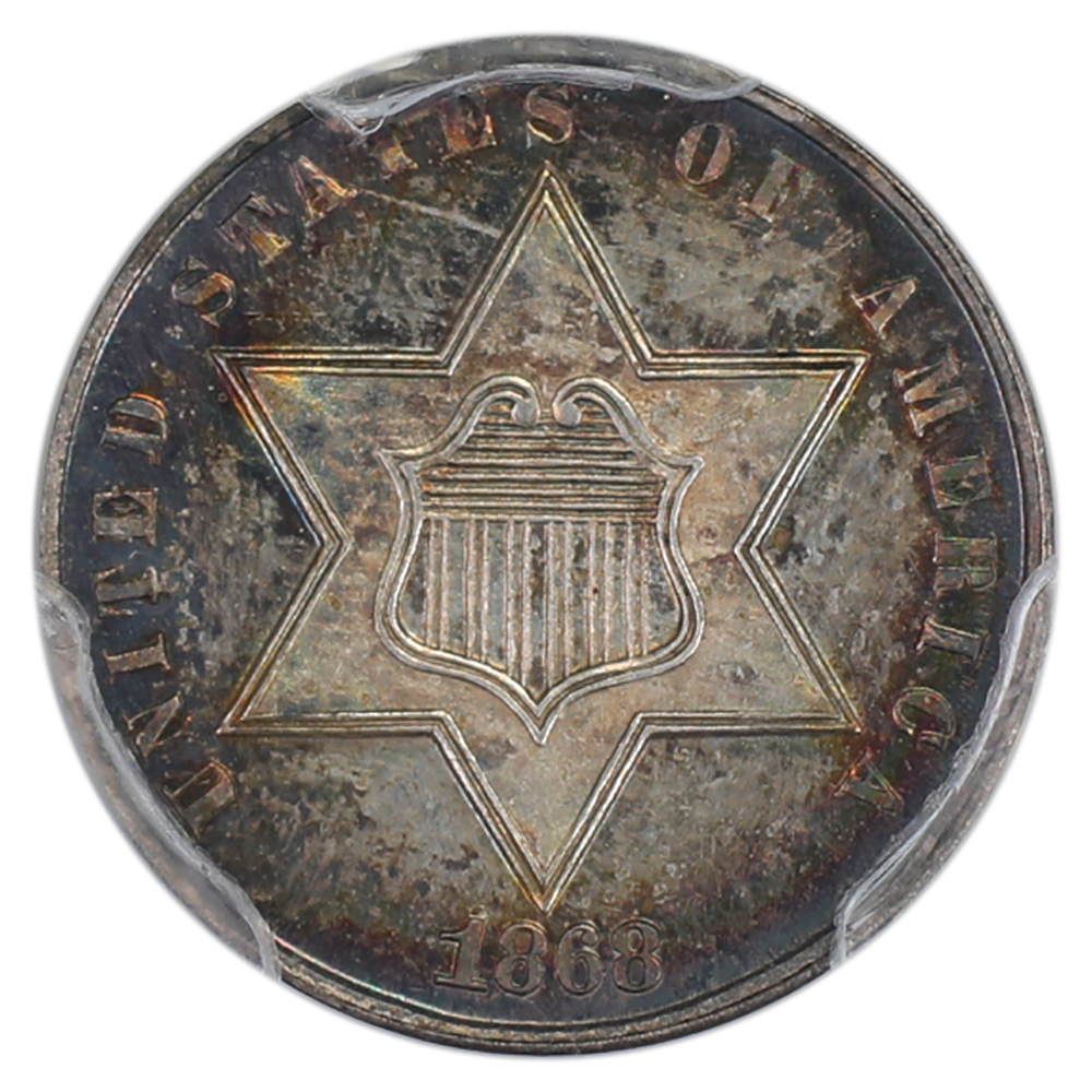 image for: 1868 3cS PCGS PR63