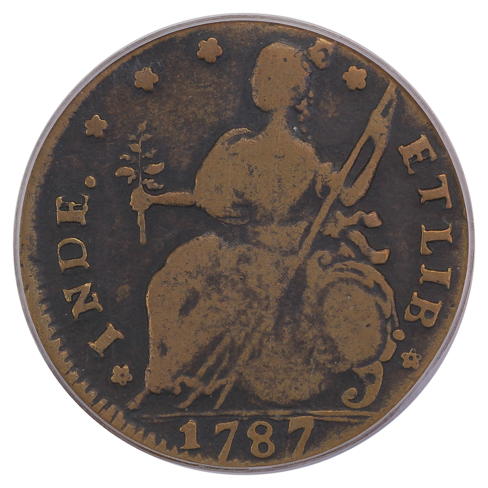 image for: 1787 Connecticut, Draped Bust Left Copper PCGS VF20 BN