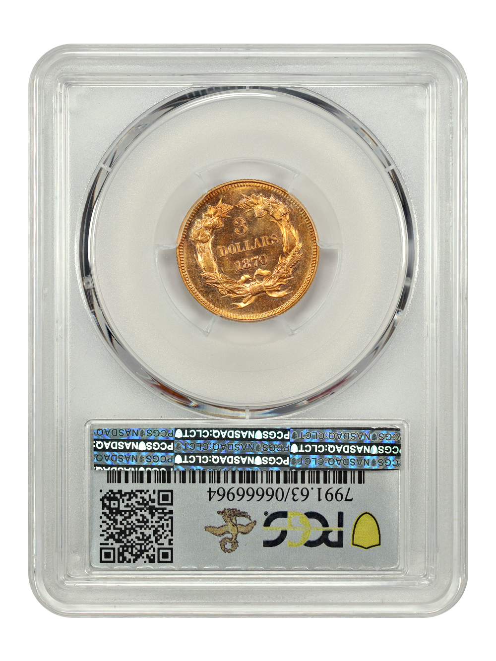 image for: 1870 $3  PCGS MS63