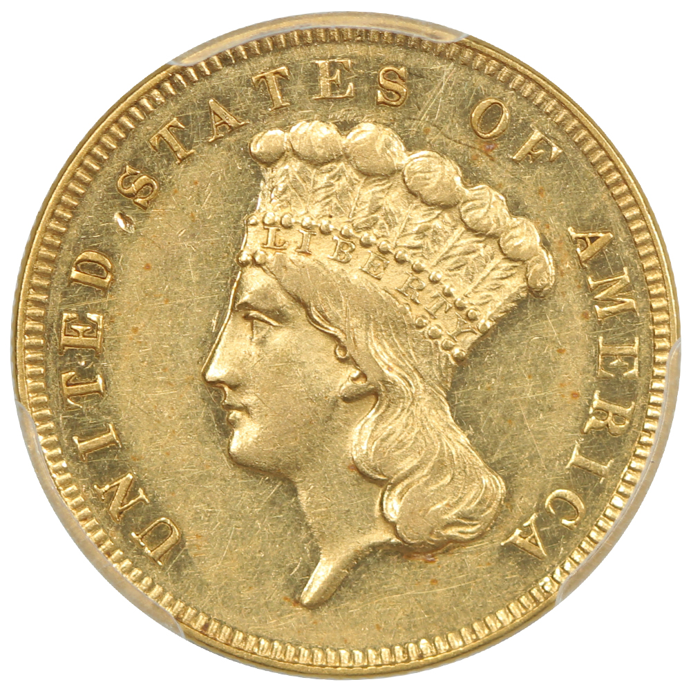 image for: 1855 $3  PCGS AU55
