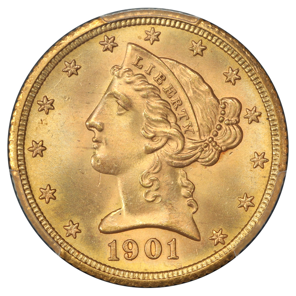 image for: 1901-S $5  PCGS MS66