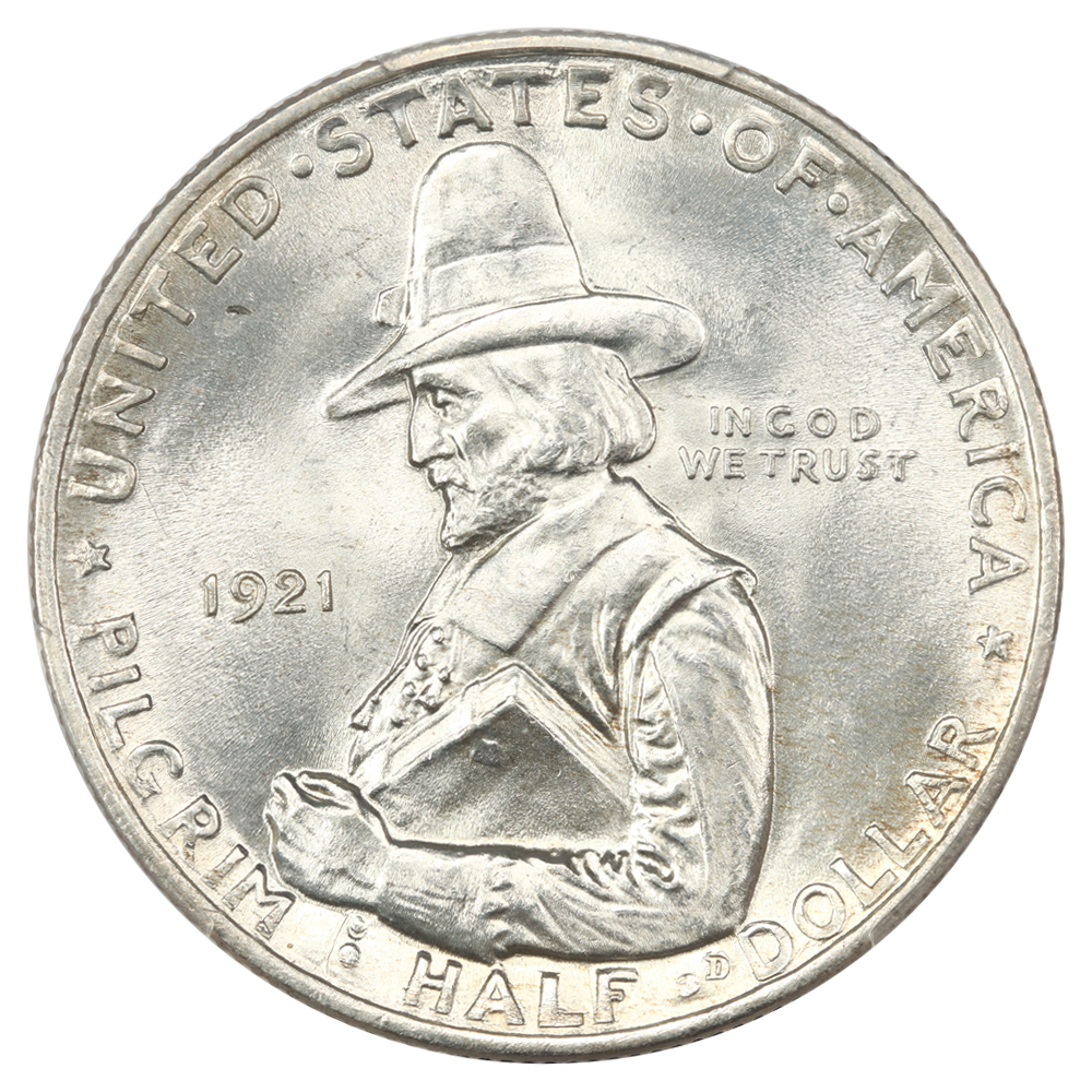 image for: 1921 Pilgrim 50c PCGS MS66