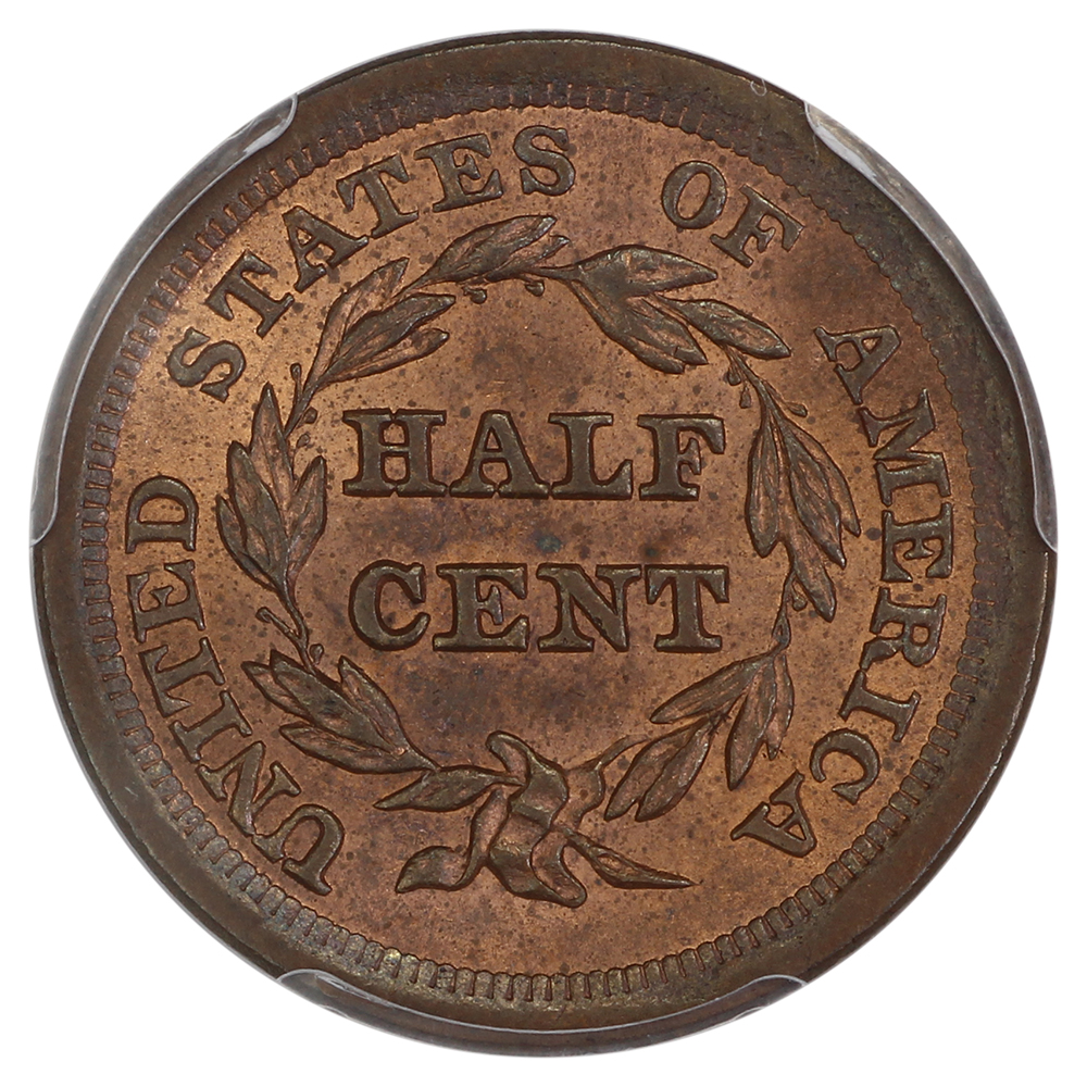 image for: 1855 1/2c PCGS MS65 BN