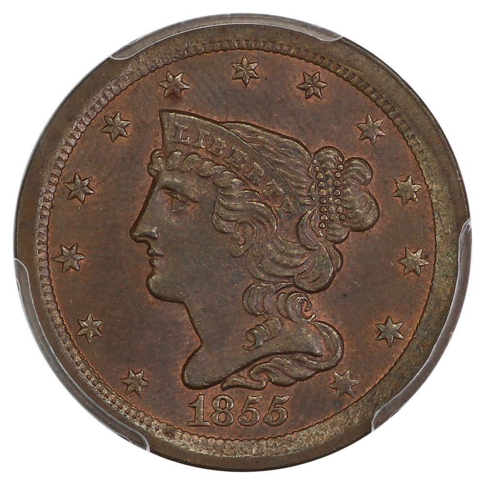 image for: 1855 1/2c PCGS MS65 BN