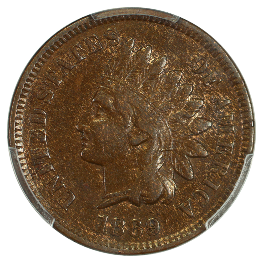 image for: 1869 1c PCGS AU53 BN