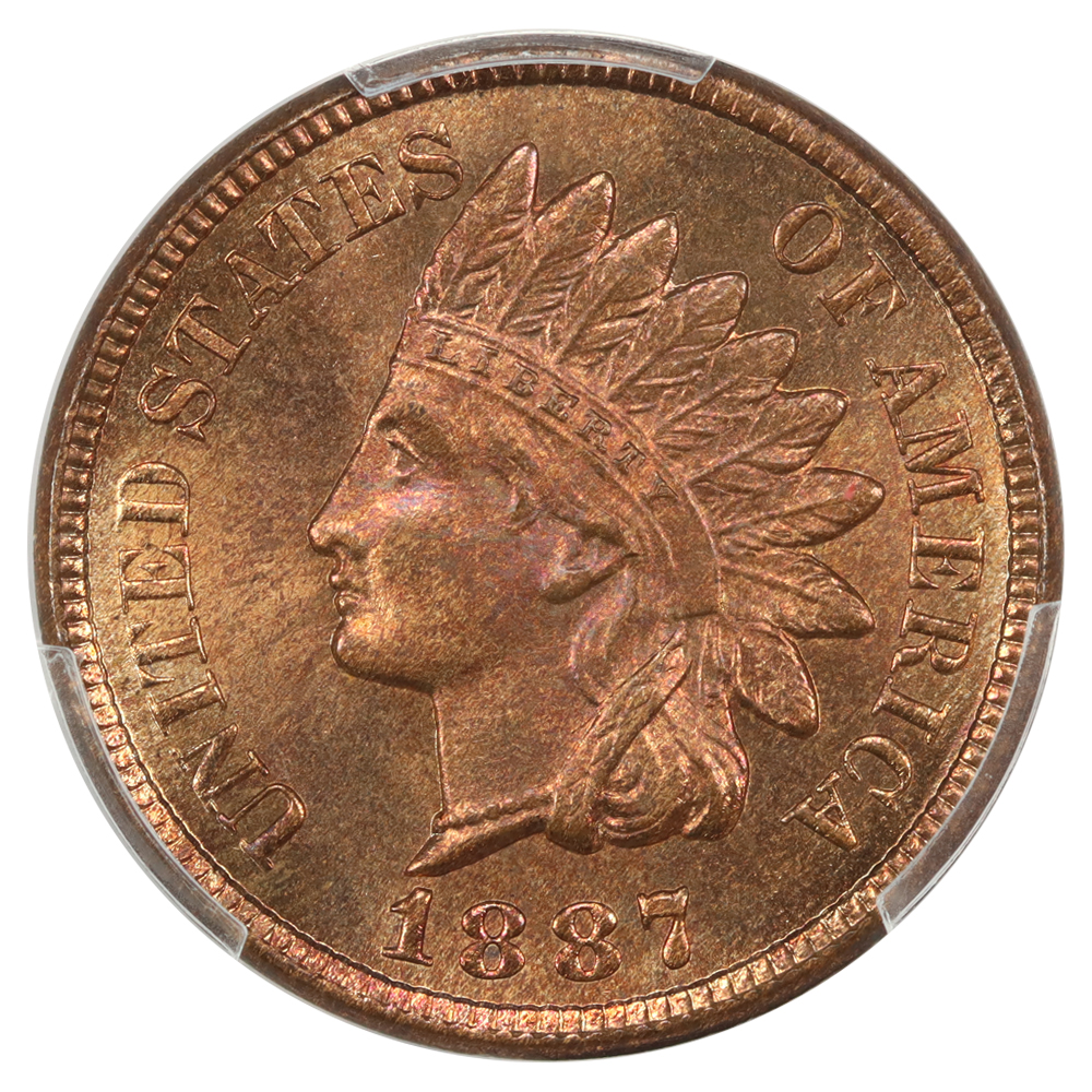 image for: 1887 1c PCGS MS65 RB