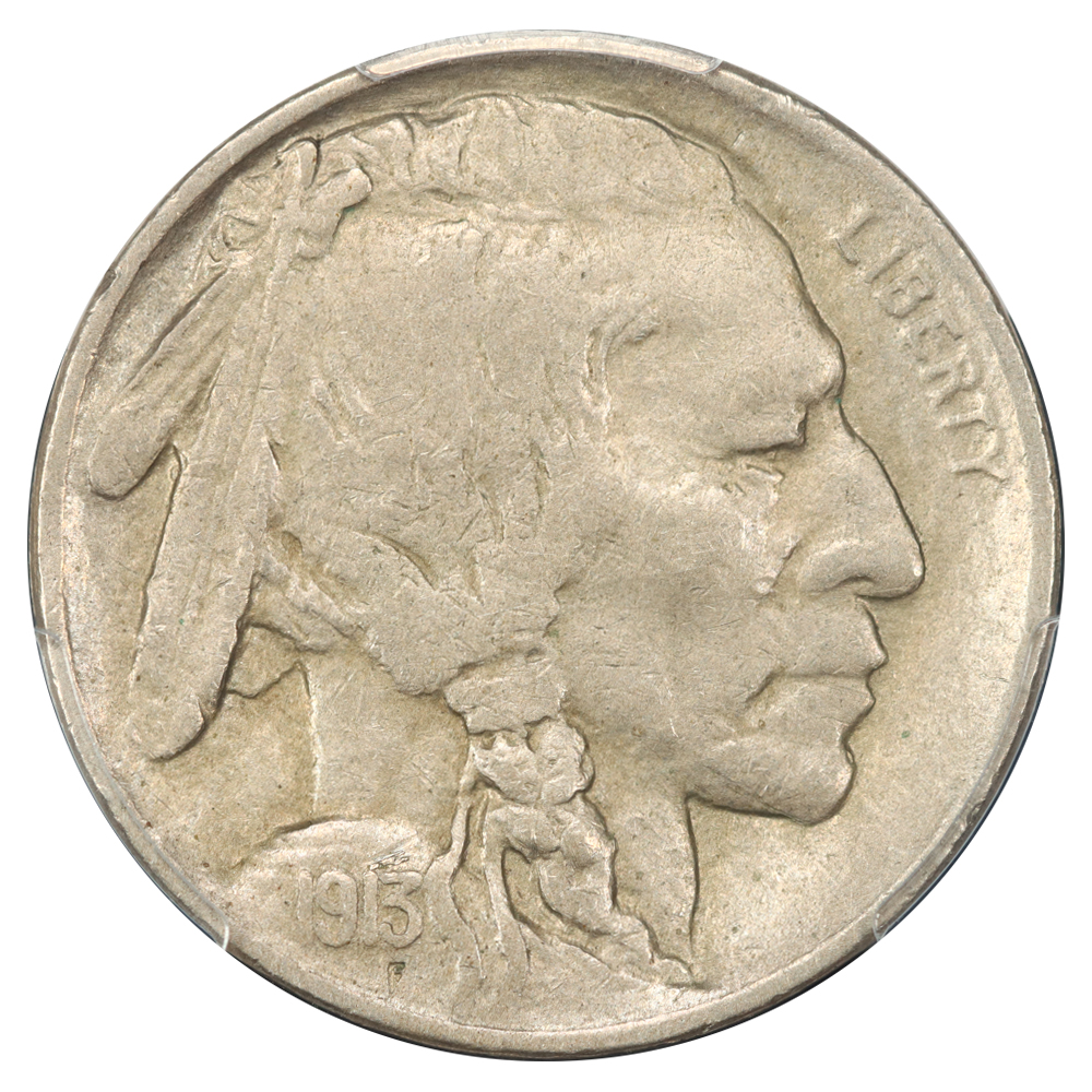 image for: 1913-D Buffalo, Type 2 5c PCGS XF45