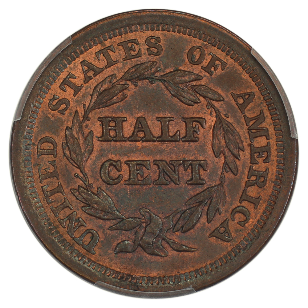 image for: 1857 1/2c PCGS MS64 RB