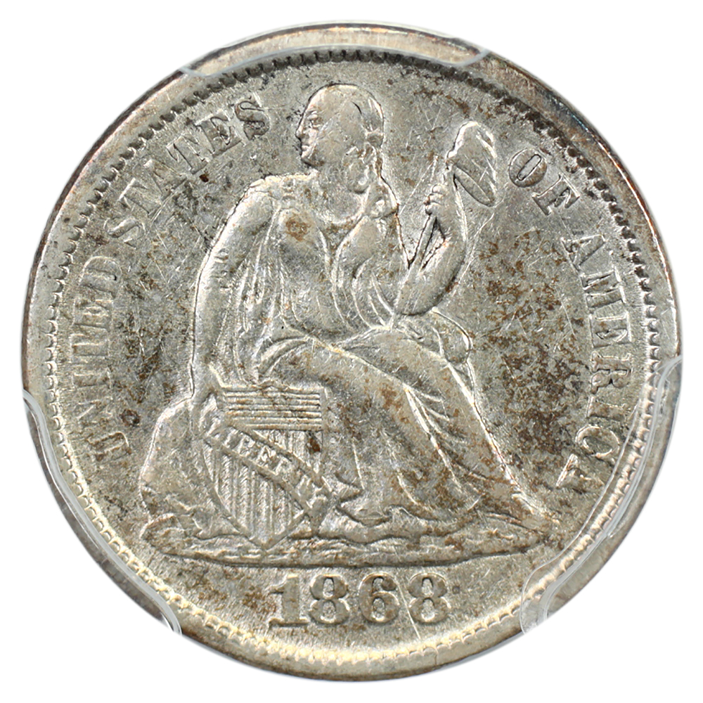 image for: 1868-S 10c PCGS XF45