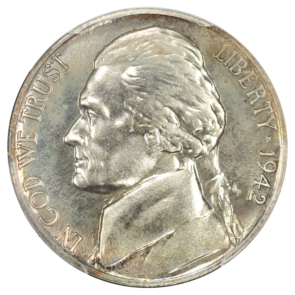 image for: 1942-P Type 2, Silver 5c PCGS PR67
