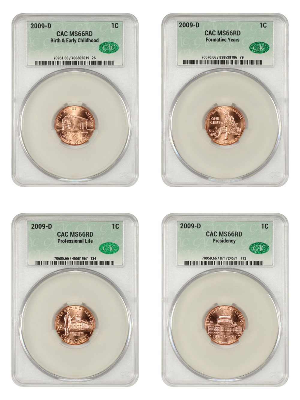 Lot of 2009-D 1C CACG MS66RD (4 Coins)