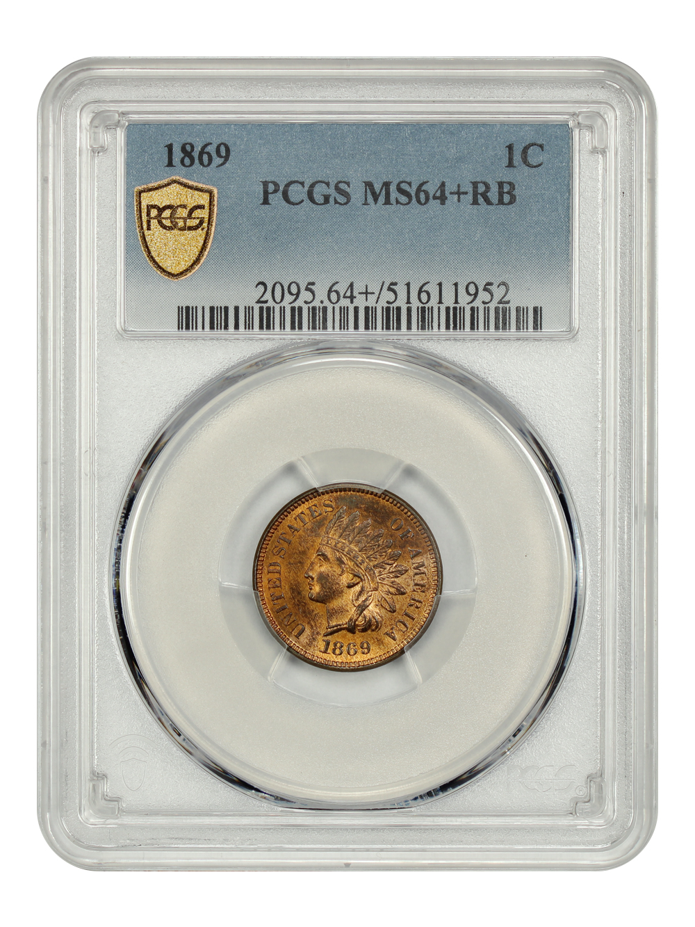 image for: 1869 1c PCGS MS64 RB