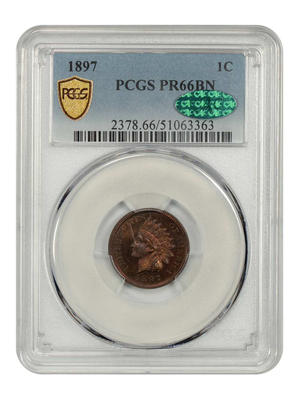 image for: 1897 1c PCGS PR66 BN