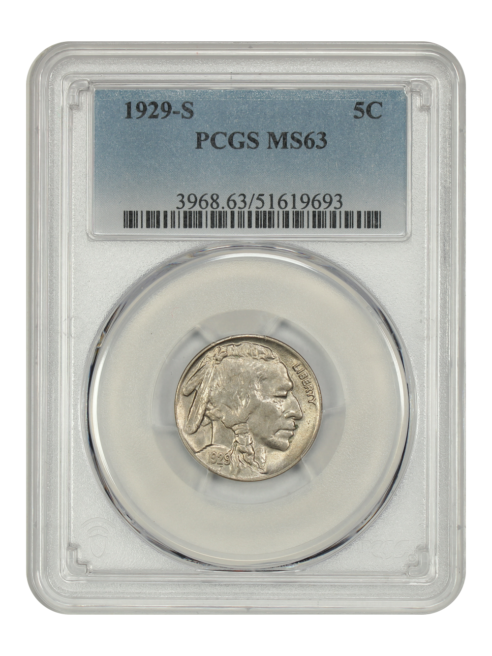 image for: 1929-S 5c PCGS MS63