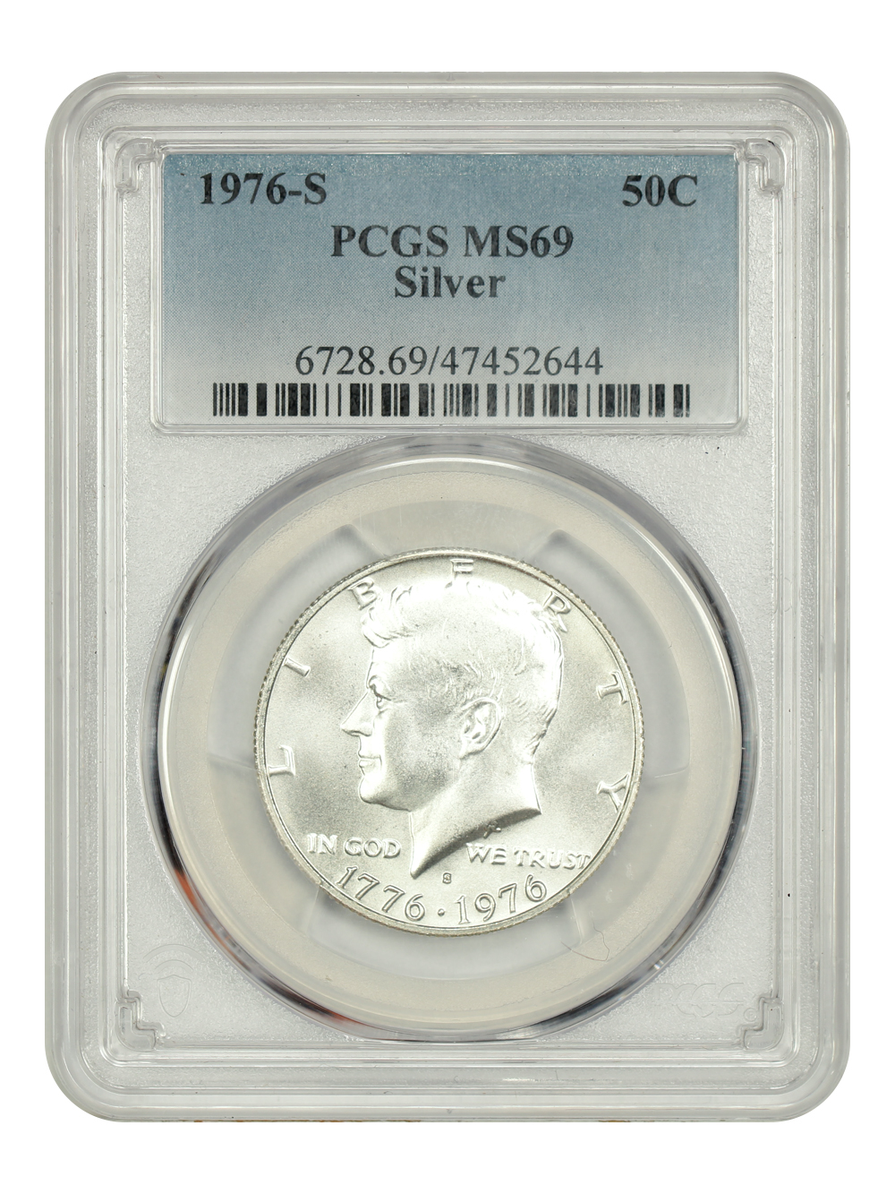 image for: 1976-S Silver 50c PCGS MS69