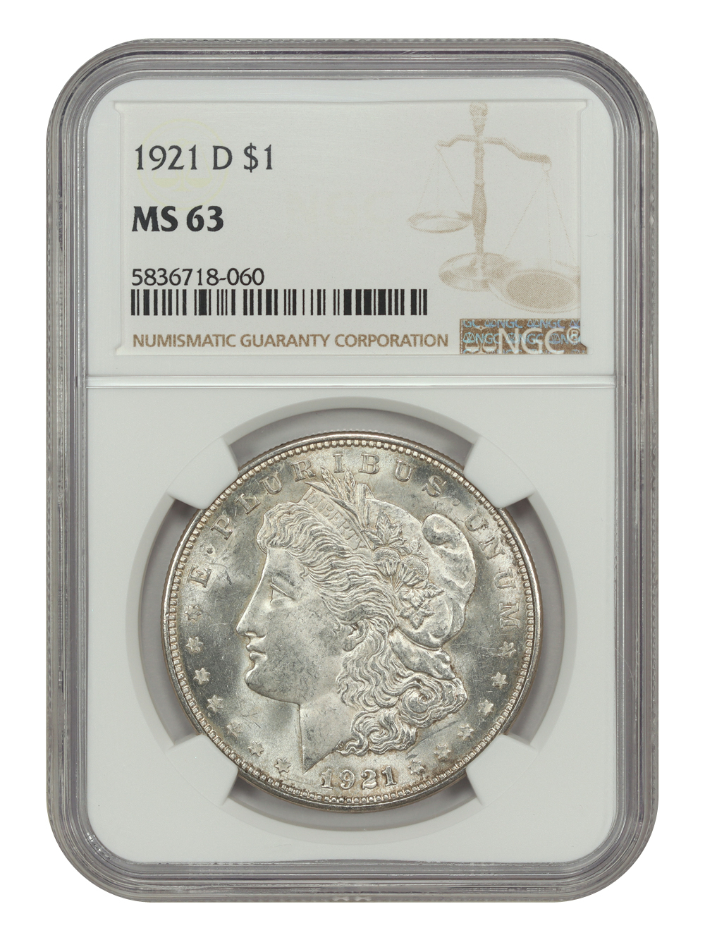 Buy 1921-D $1 NGC MS63 | Greysheet Marketplace