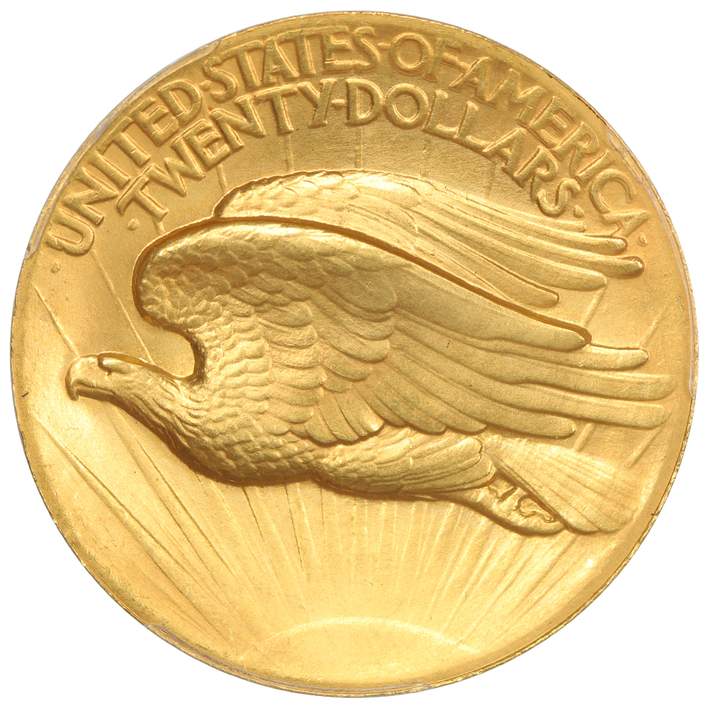 image for: 1907 High Relief, Wire Edge $20  PCGS MS64