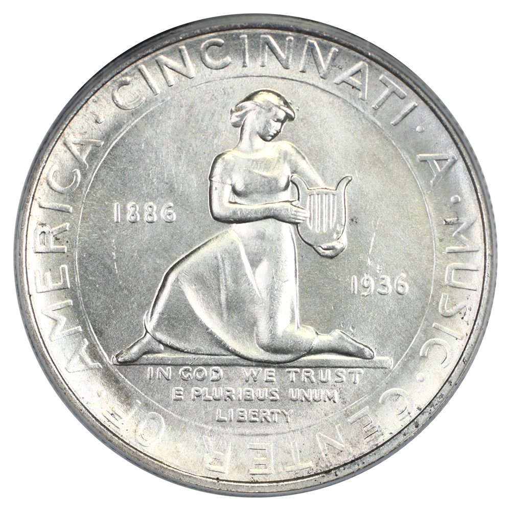 image for: 1936 Cincinnati Music Center 50c PCGS MS64