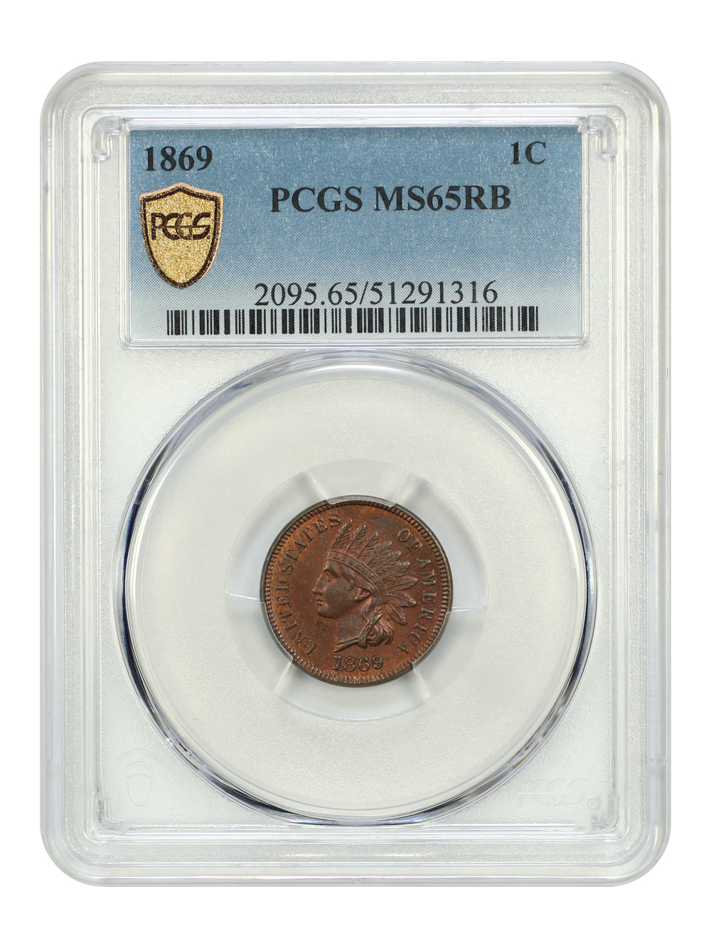 image for: 1869 1c PCGS MS65 RB