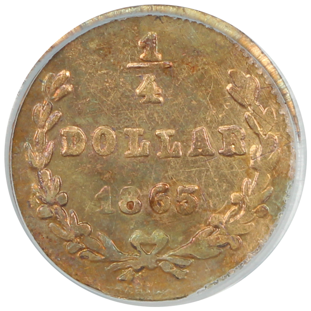 image for: 1865 BG-822 25c PCGS AU55