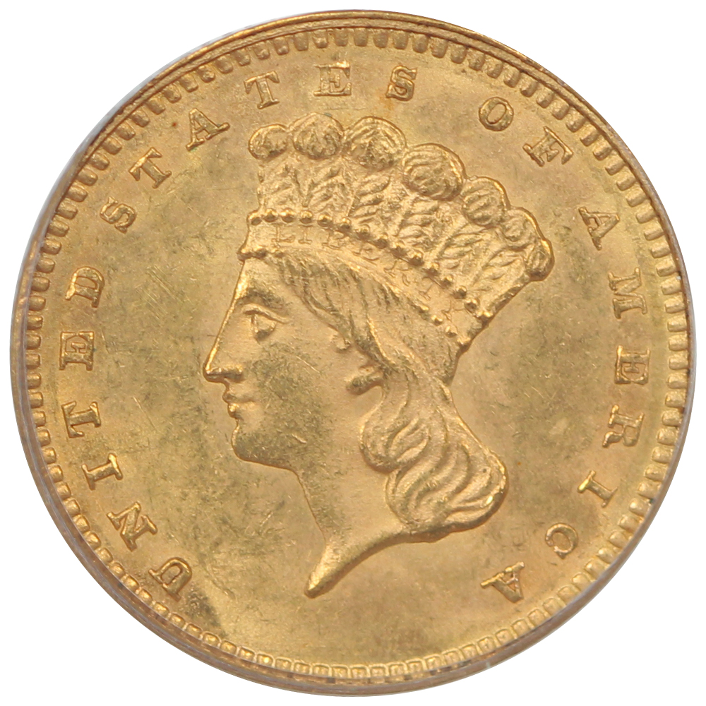 image for: 1862 G$1 PCGS MS63