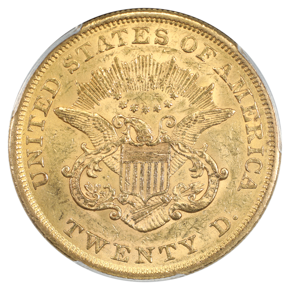 image for: 1855 $20  PCGS MS60