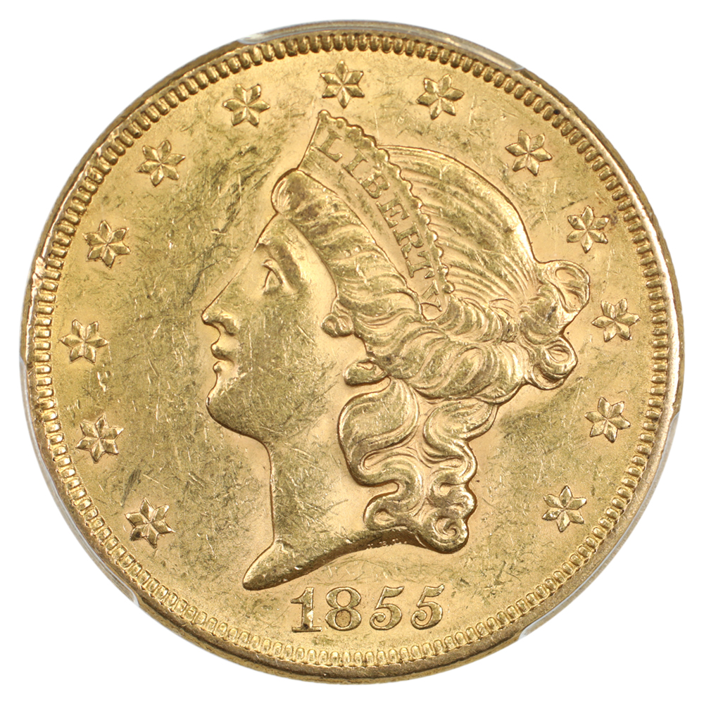 image for: 1855 $20  PCGS MS60